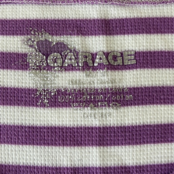 Vintage Y2K 2007 Garage Purple Stripe Layering Half Sleeve Sweater - Picture 2 of 3